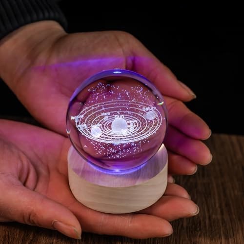 60mm Crystal Ball Astronomy Universe Gifts Planets Model 3D Solar System