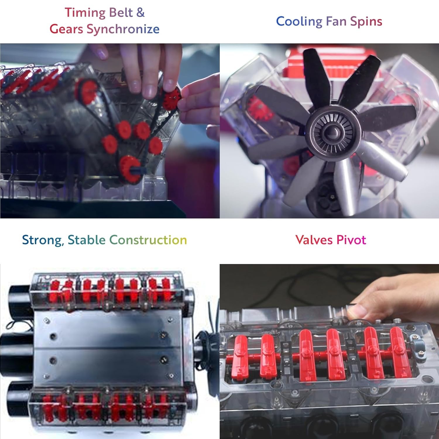 Playz Running V8 Engine Model STEM Building Kit