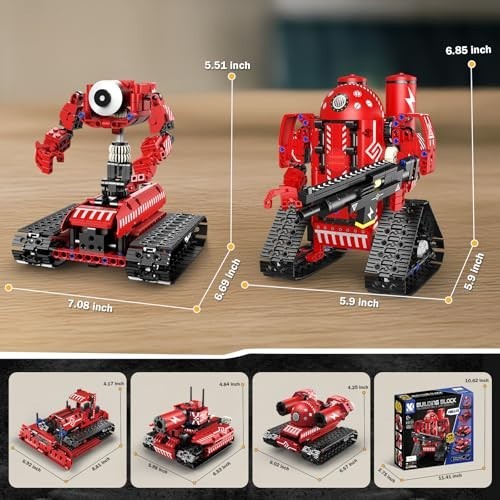 5-in-1 STEM Robot Building Kit for Kids 8-16, Remote Control Engineering Toys, 4