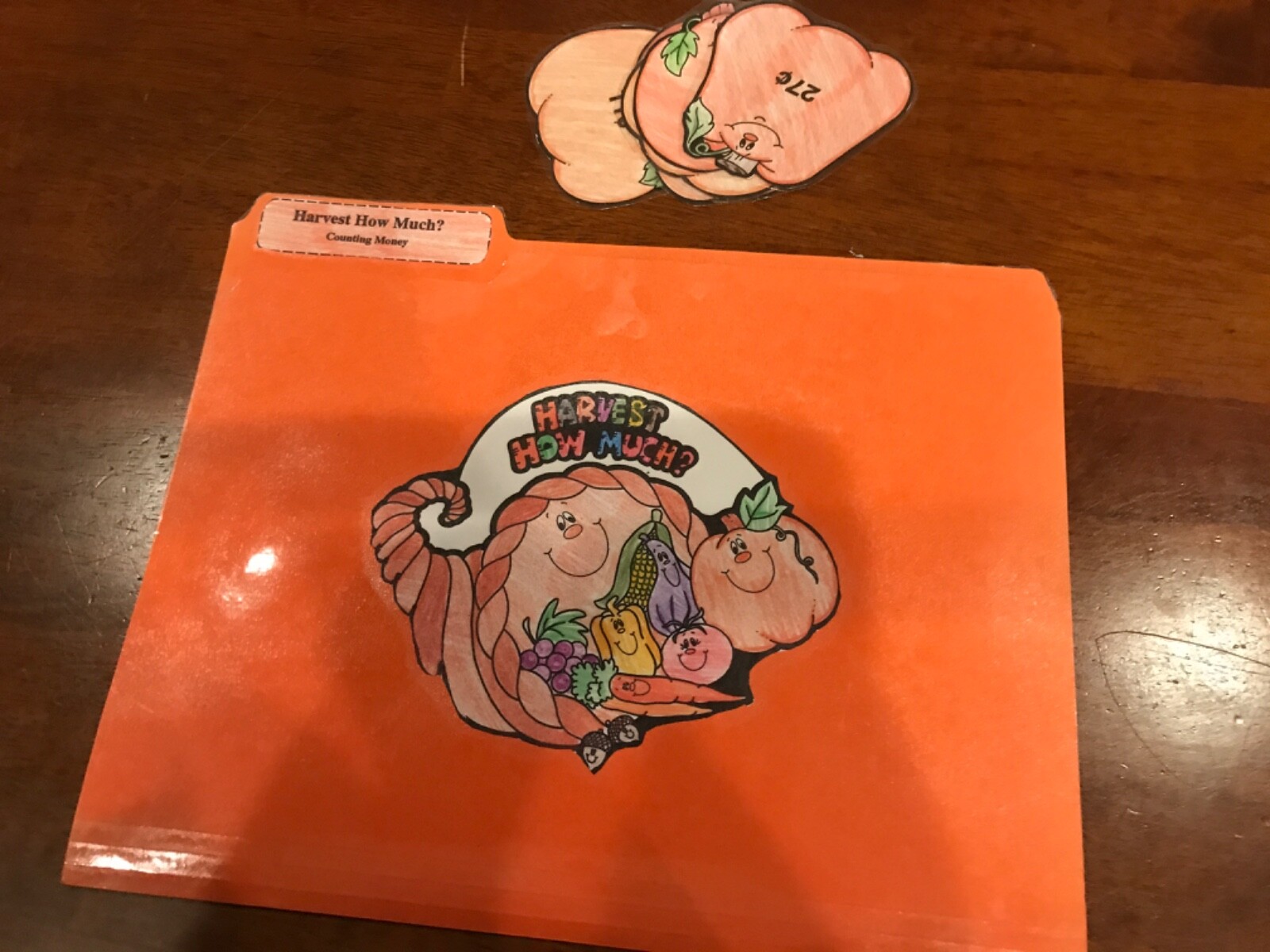 Harvest How Much? Counting Money 2nd grade math file folder game teacher