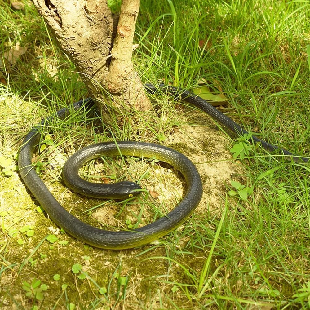 6 Pieces Large Rubber Snakes Realistic Fake Plastic Snake Toys to Keep Birds Awa