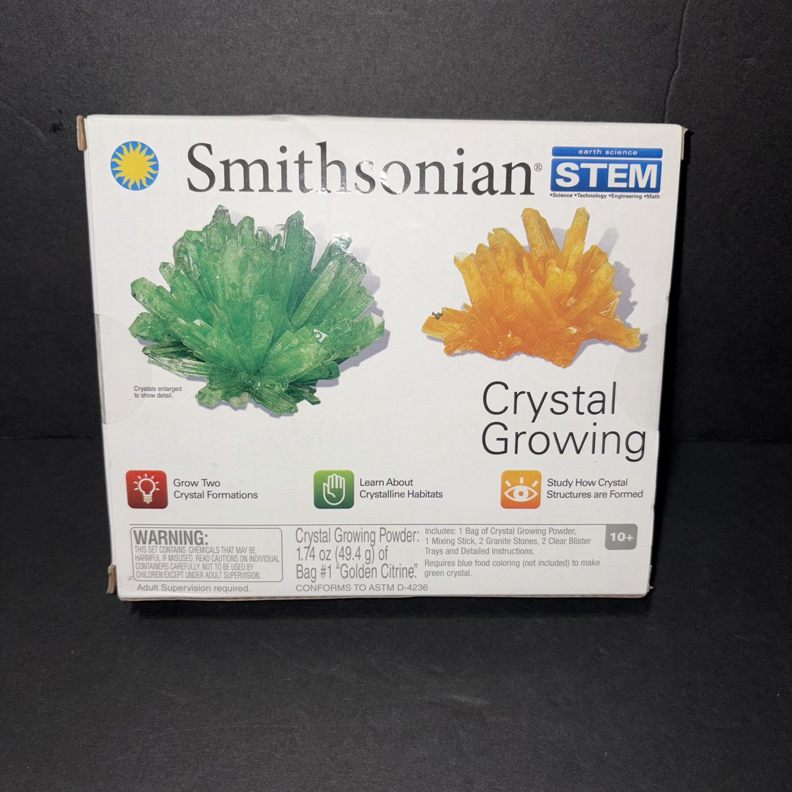 Smithsonian earth science STEM Crystal Growing Kit New in Box Age 10+