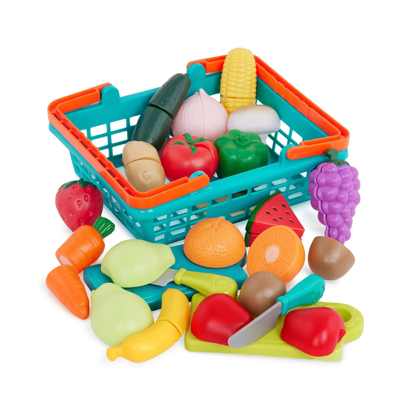 Battat – Play Food for Toddlers with Farmers Market Basket and Chop… Fas
