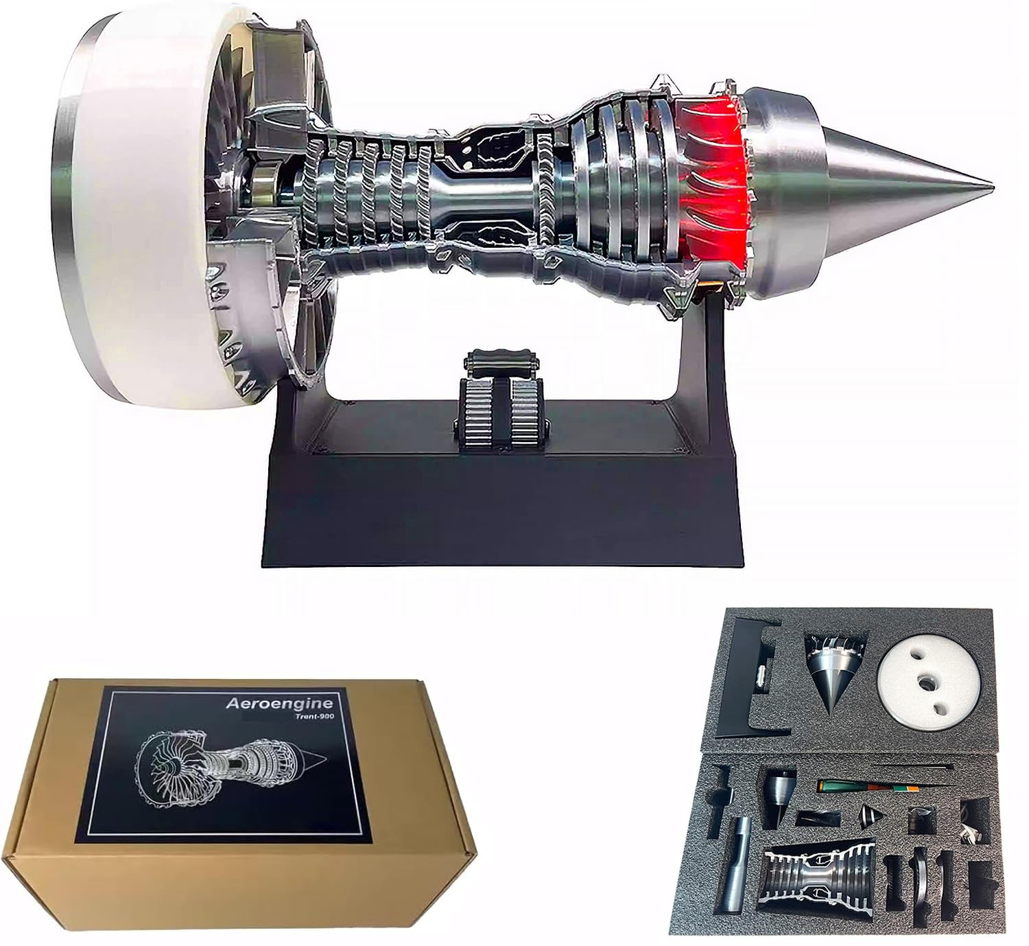 Lkjuyge Turbofan Jet Engine Model Kit – 28Cm A380 Tr900 Aircraft Engine Replica