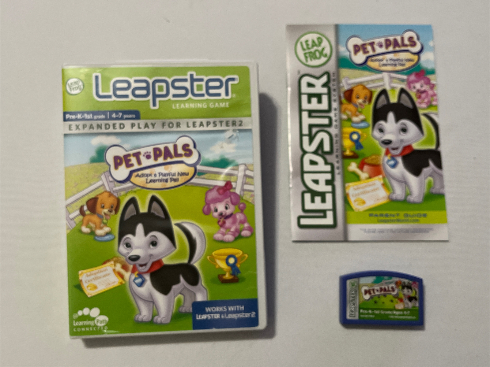 LeapFrog Leapster 2 Pet Pals Case Manual 4-7 Yrs Adopt A Pal! Pre K-1st Grade
