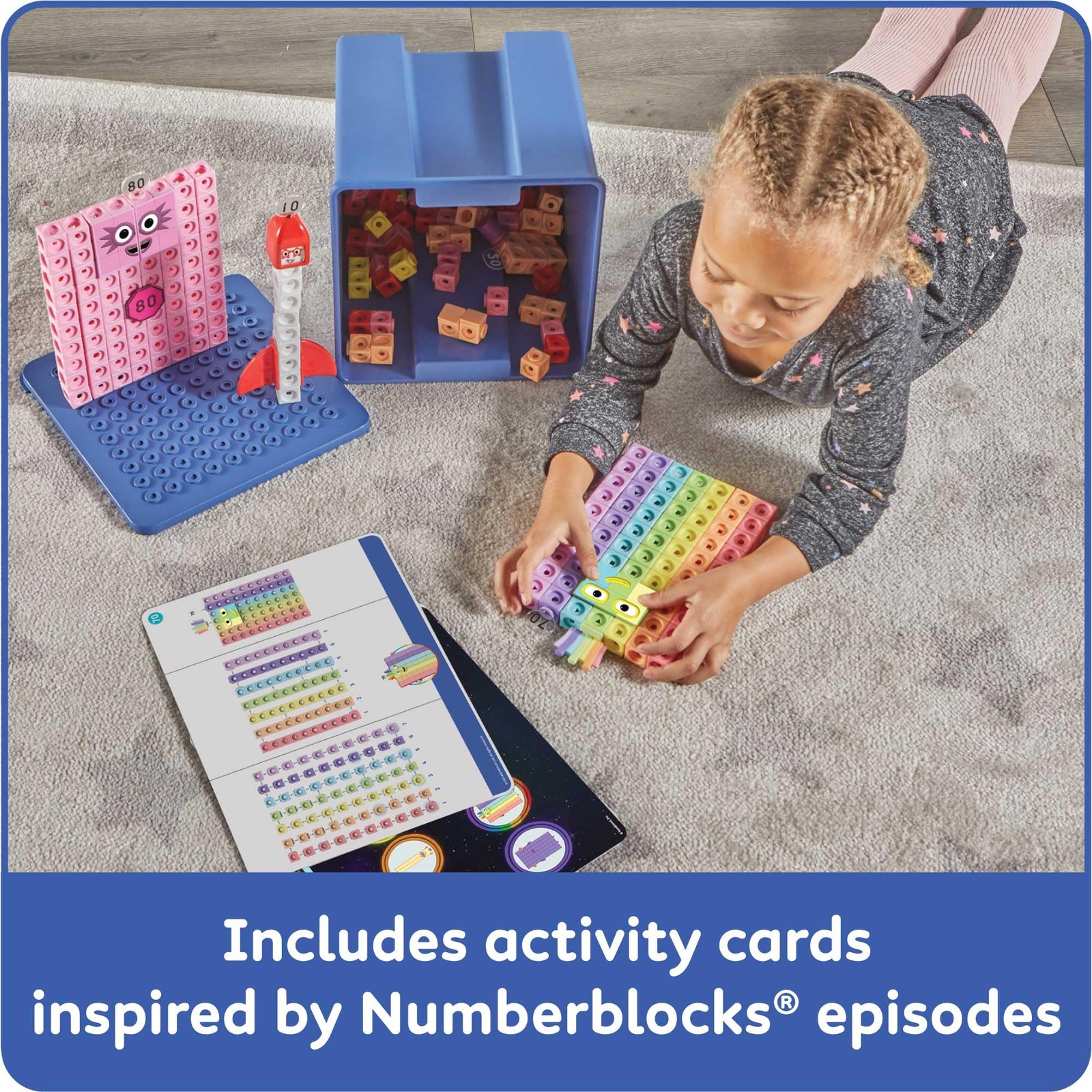 hand2mind Numberblocks Heroes with Zeroes MathLink Red, Blue, Green, Yellow