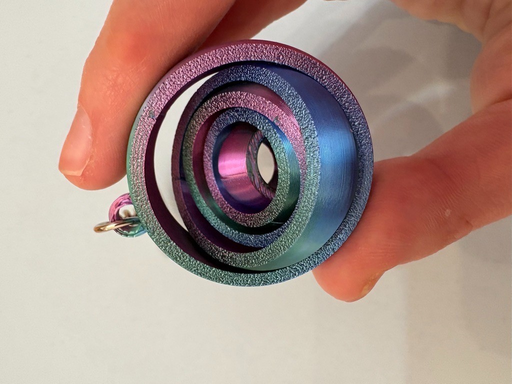 Rainbow Gyro Fidget Keychain | Rotating Spinner Keychain | Satisfying Fidget Toy