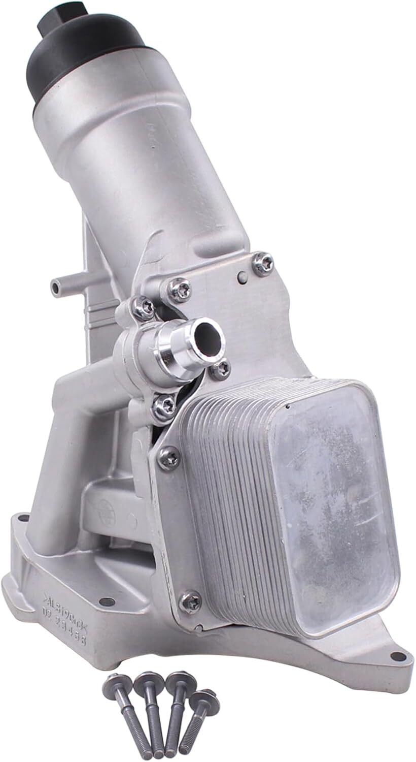 MOTOKU Upgraded Aluminum Engine Oil Cooler and Oil Filter Housing with Filter