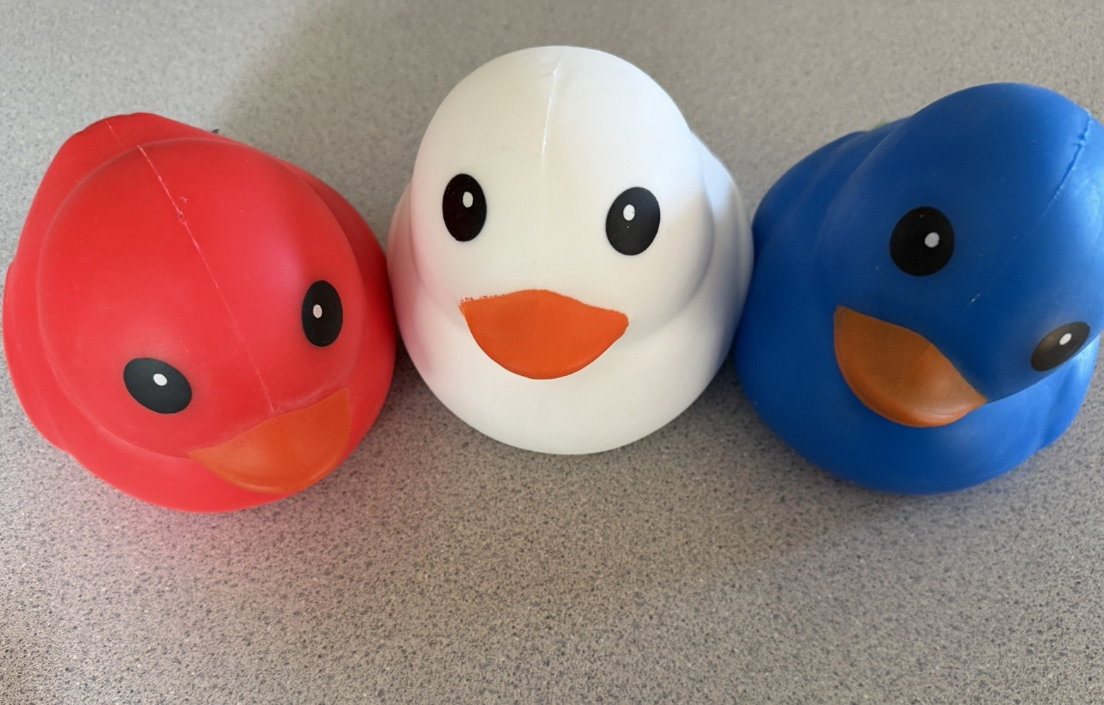 3 New Jumbo Squishy Duck Red White & Blue 3+ USA Patriotic Squeeze Toy Fidget