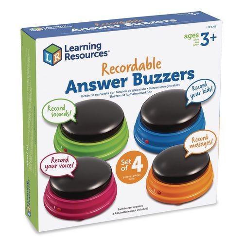 Learning Resources Recordable Answer Buzzers, Ages 3 and Up, 4 Buzzers