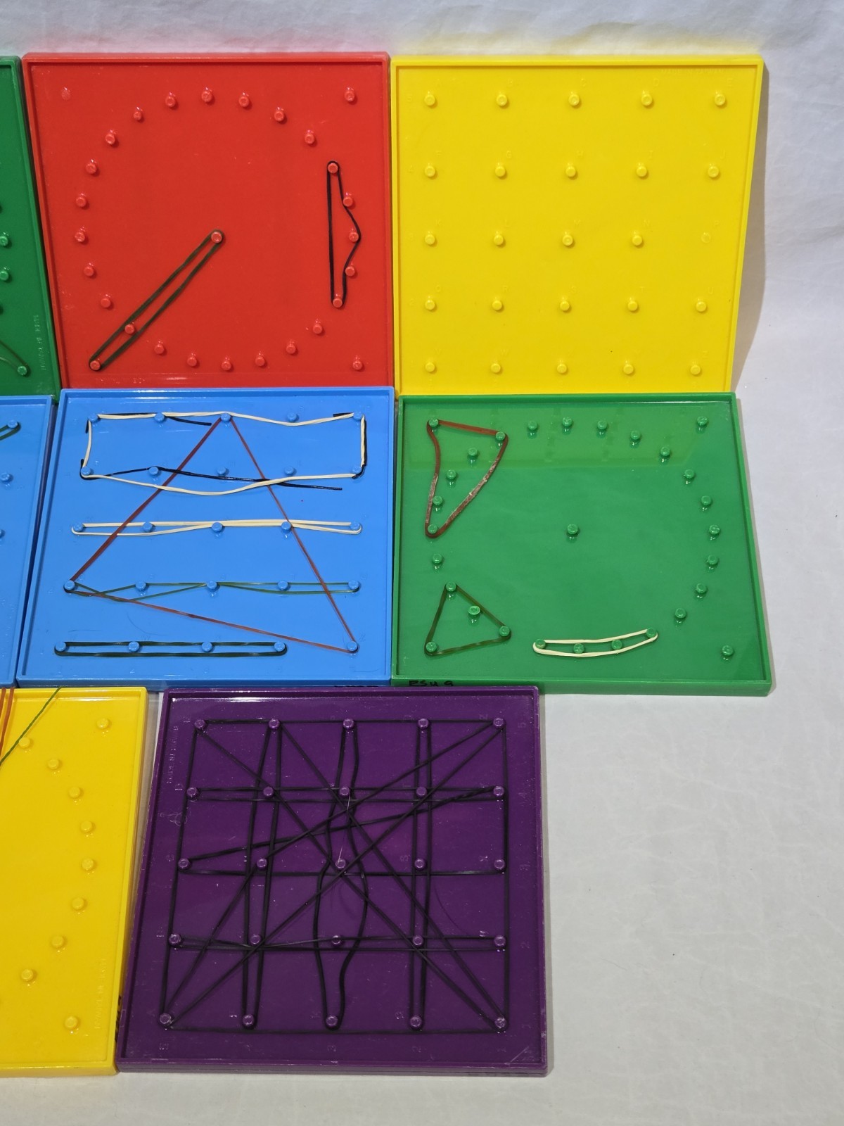 Lot of 8 Plastic Math Geoboards 6×6 Double Sided Geometry Homeschool Classroom
