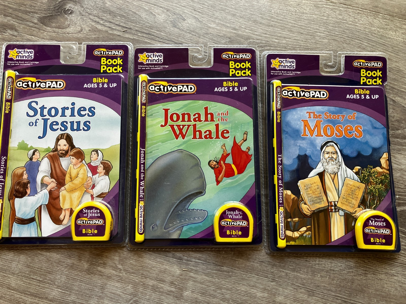 Active Minds Active Pad Book Packs & Cartridges Set of 3, Jonah, Jesus, Moses
