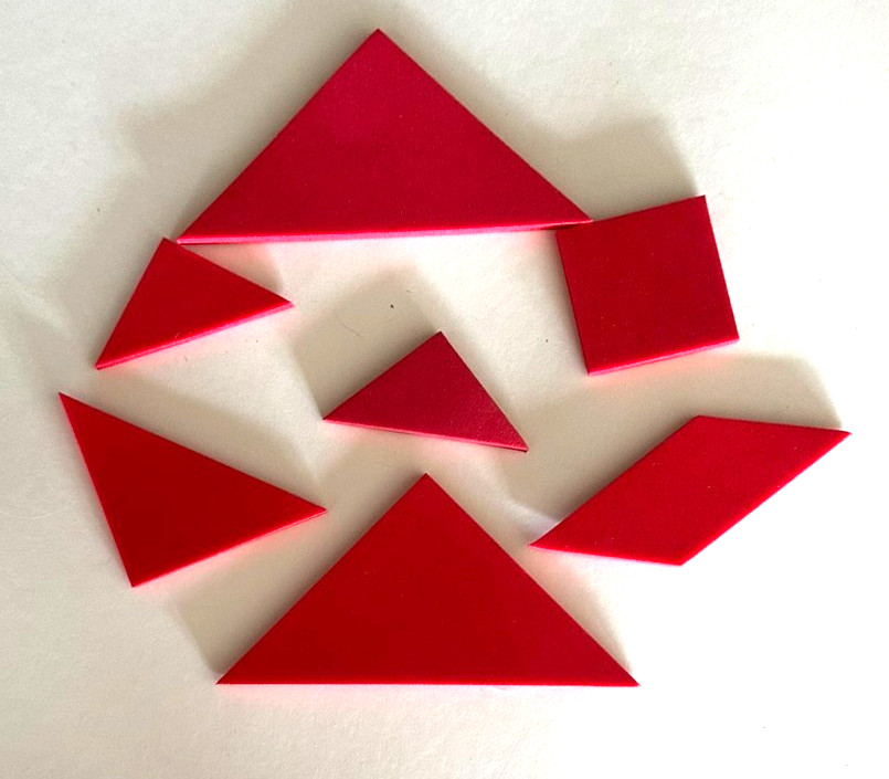 Educational Math Foam Tangrams Lot Of 16 and Hands on Tangrams Book 1