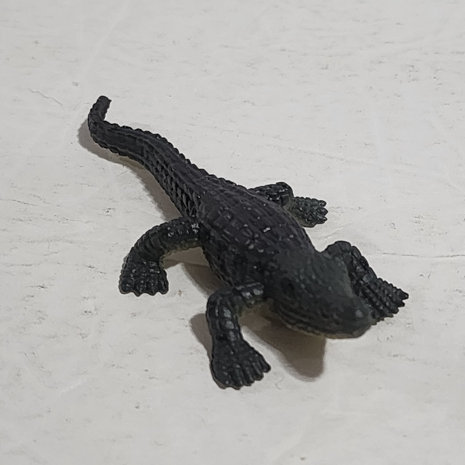 K&M International Dark Green Crocodile with Black Spots Plastic Figure 3.5″