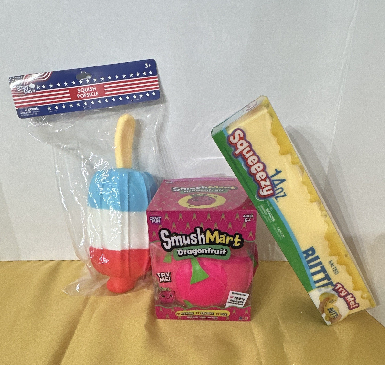 SmushMart Dragonfruit Squishy Squeeze Toy Pink/Green Ages 6+