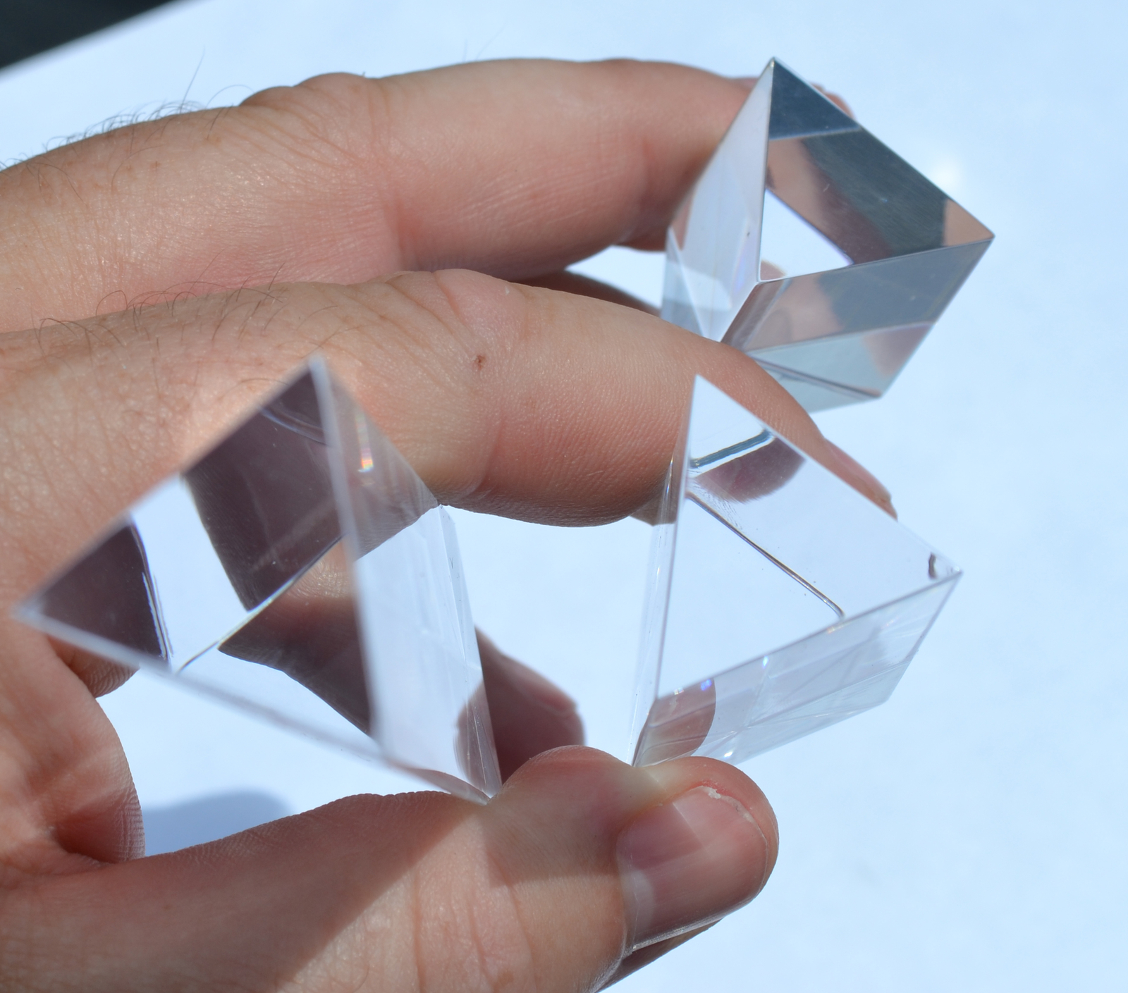Equilateral Prisms, 3 Piece Set – 25, 50 & 100mm Lengths – Acrylic – Eisco Labs