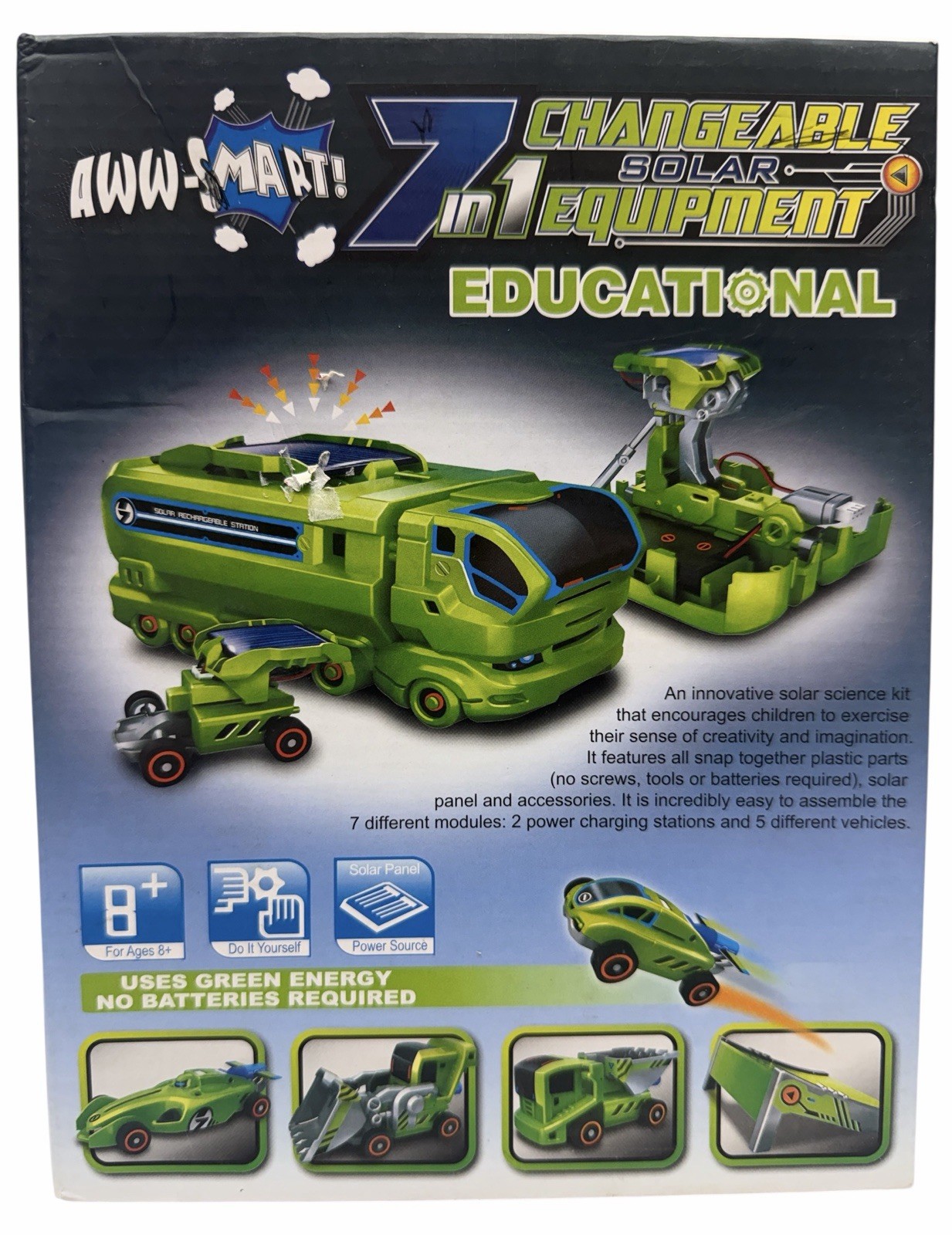 7 in 1 Changeable Solar Equipment Science Kit Fun Educational Toy New Open Box