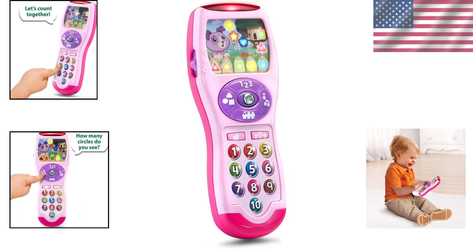 Violet’s Pink Learning Lights Remote – Engaging Fun for Babies and Toddlers!