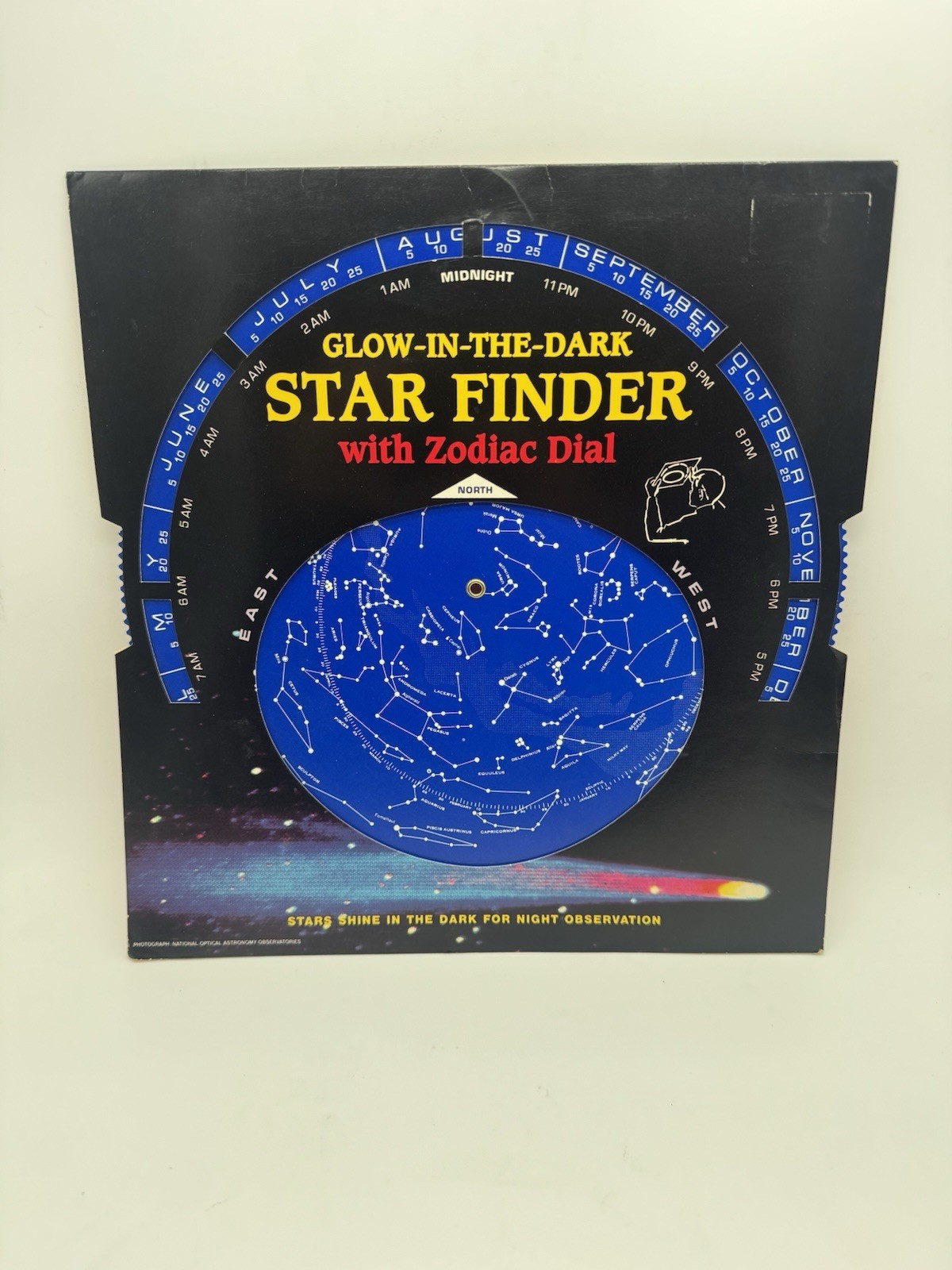 Vintage Glow In The Dark Star Finder Zodiac Dial Astronomy Night Sky Map 1995 US