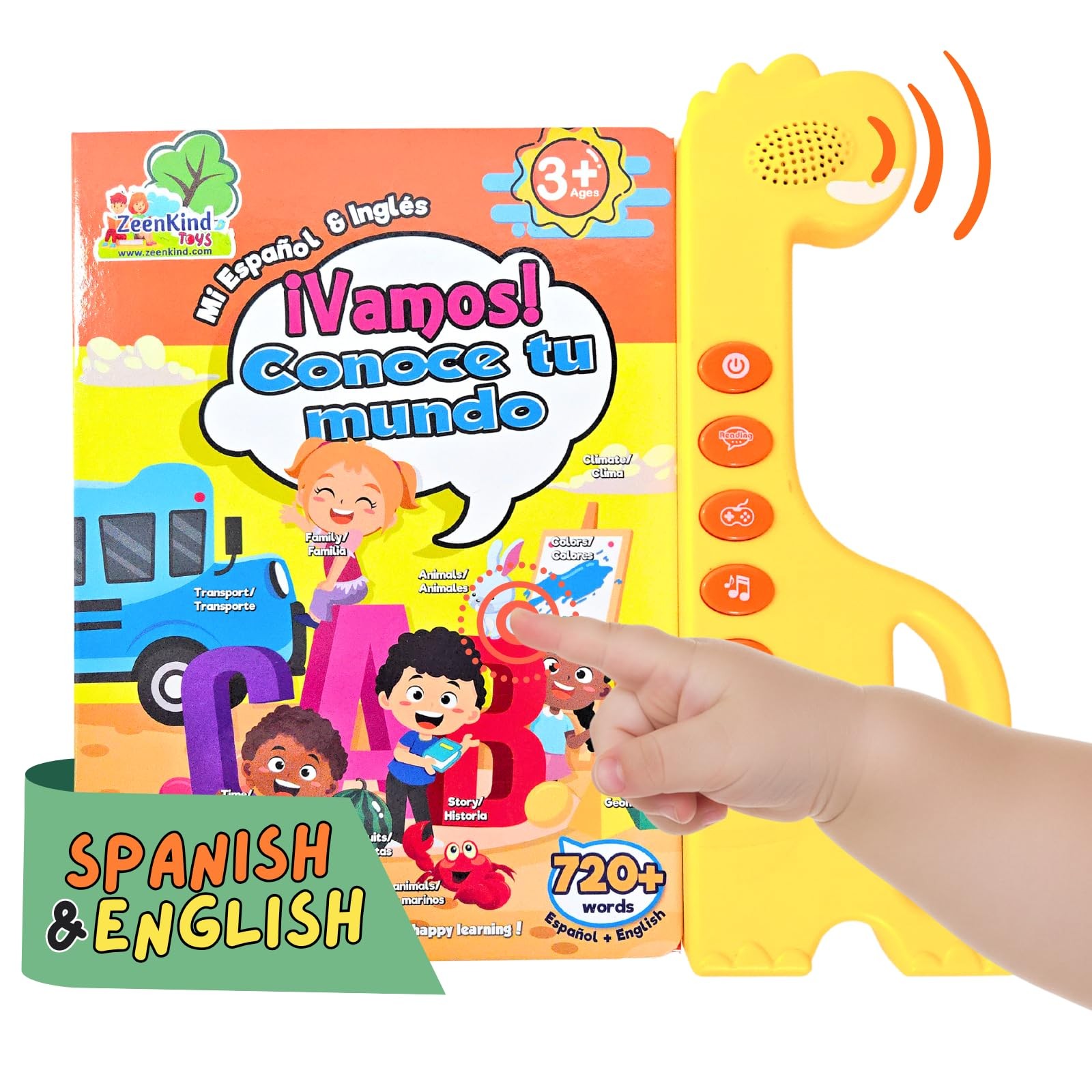 Spanish English Sound Book for Kids 2 3 4 5 Years Old, 420 Words Audio Talkin…