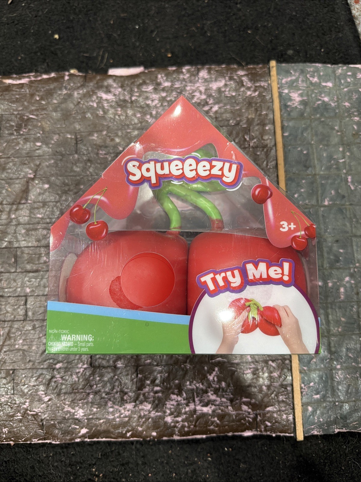Squeezy Cherry Tactile Squeeze Toy Red/Green Cherries Ages 3 Years & Up