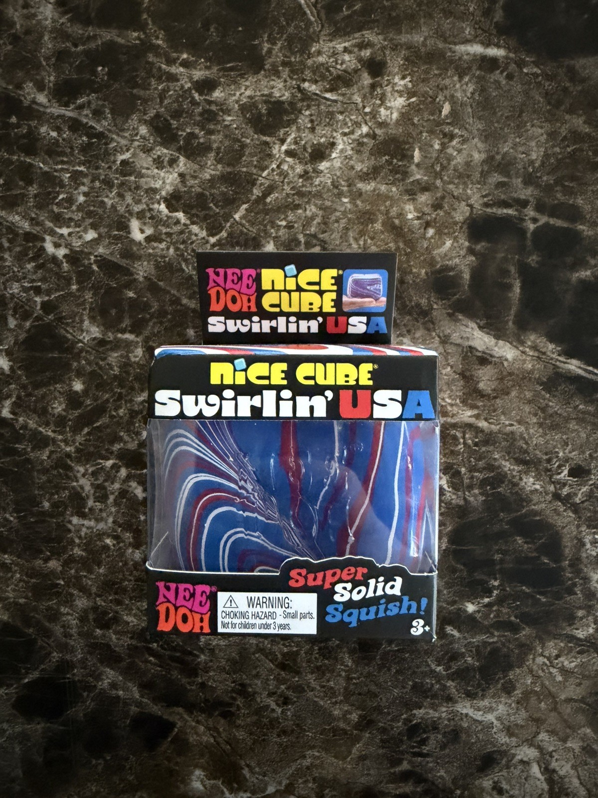 FAST SHIPPING *LIMITED EDITION* NeeDoh Nice Cube Swirlin’ USA Red White Blue