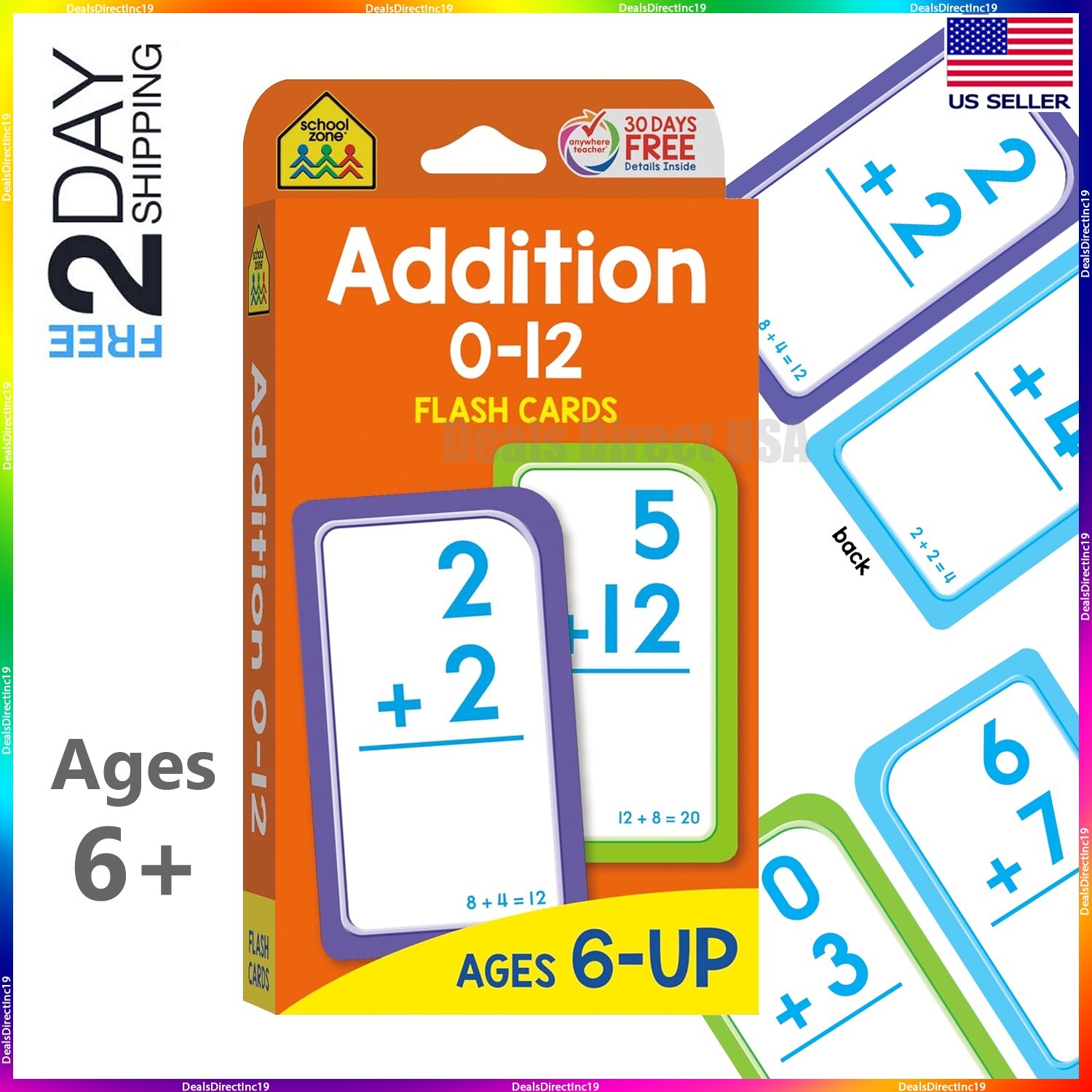 Addition Flash Cards Age 6+ 1st 2nd 3rd Grade Kids Elementary Math Workbook NEW