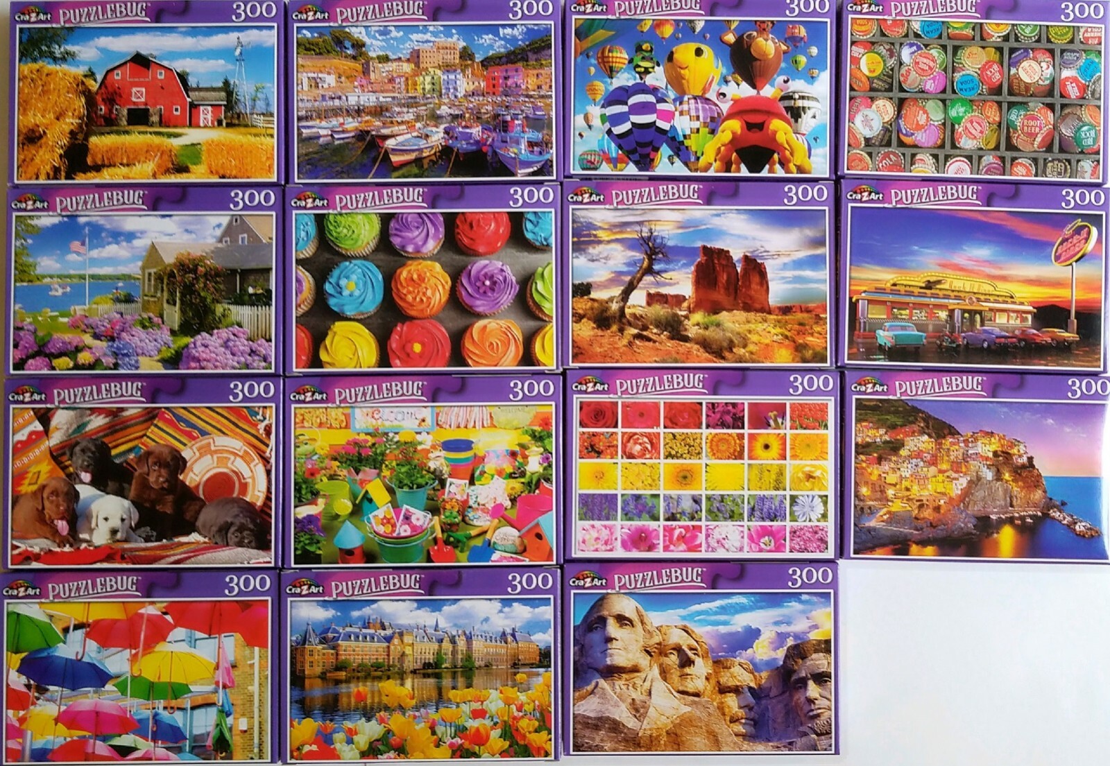 300 Pc Jigsaw Puzzles 11”x18.25” 1/Pk s20a, Select: Balloons Cupcakes Sunset…