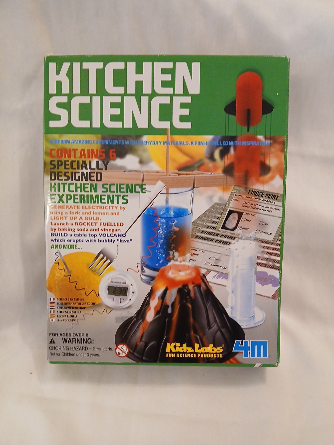 NEW, Kidz Labs 4M Kitchen Science Lab Kit Volcano Making, Rocket Launch Fun STEM