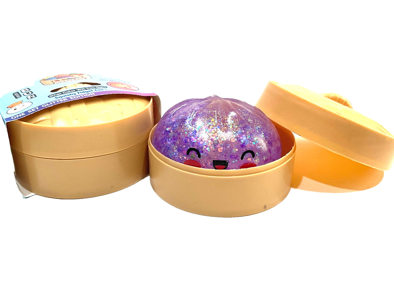 Squishy Bun Large RARE LIGHT UP Rainbow Mystery One Set Glitter Toy Purple