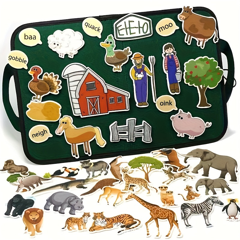 Educational Felt Farm Play Set – Farm Animal World for Kids with Multiple