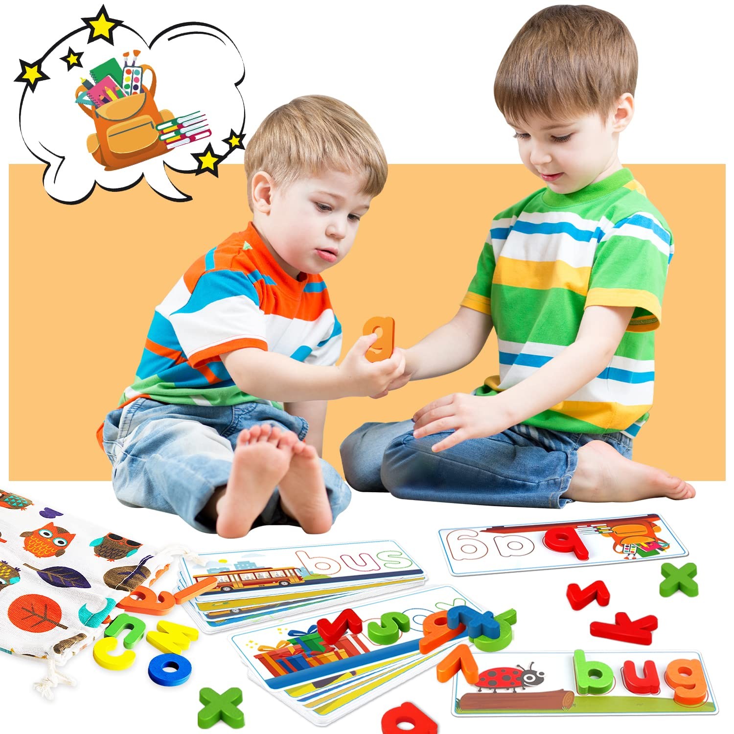 Learning Educational Toys for 2 3 4 5 6 Years Old Boys Girls, See & Spell Mat…