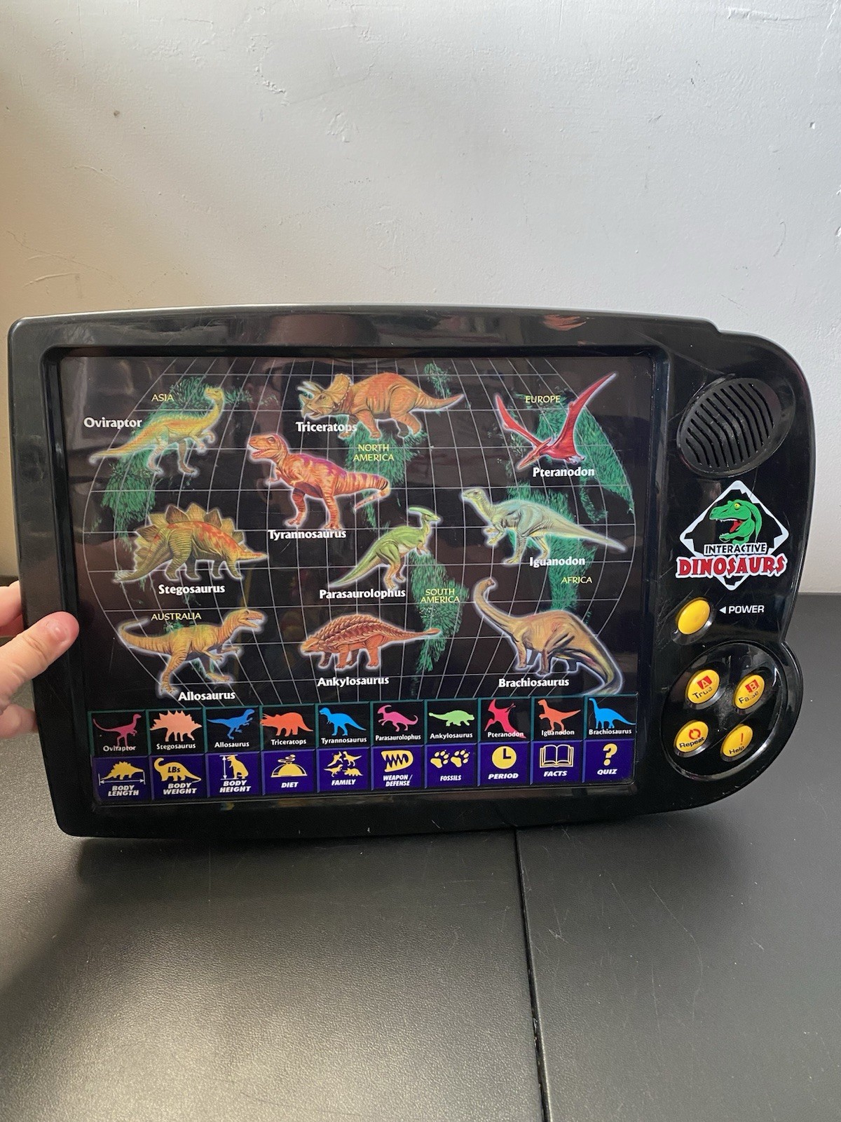 Interactive Amazing Dinosaurs Kids Learning Black Electronic Toy Tested/Works