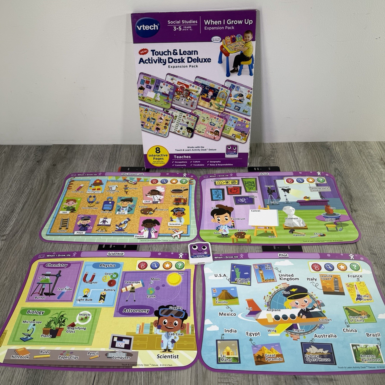 VTech Touch & Learn Activity Desk Deluxe Huge Bundle 8-Expansion Packs 64-Pages