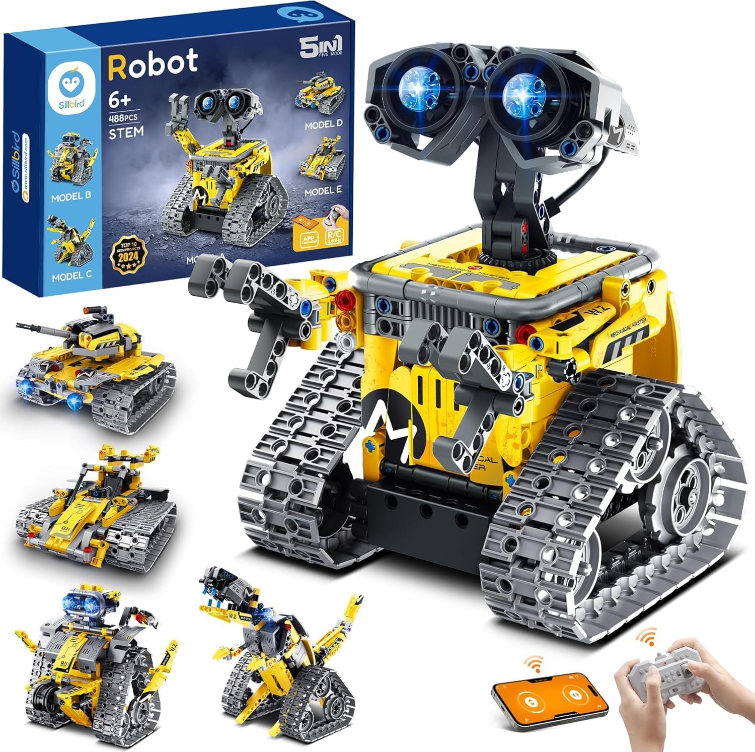 Creative 488-Piece Robot Building Set with Remote Control – Ideal for Ages 8-13