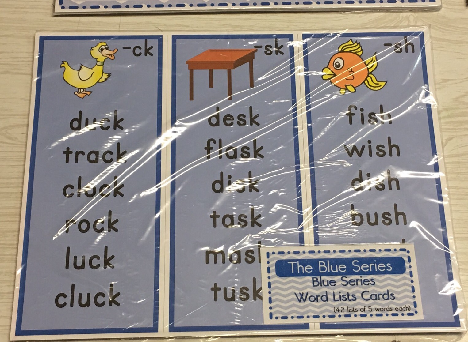 The Blue Series -Word Lists (42 lists of 6 words each) Montessori