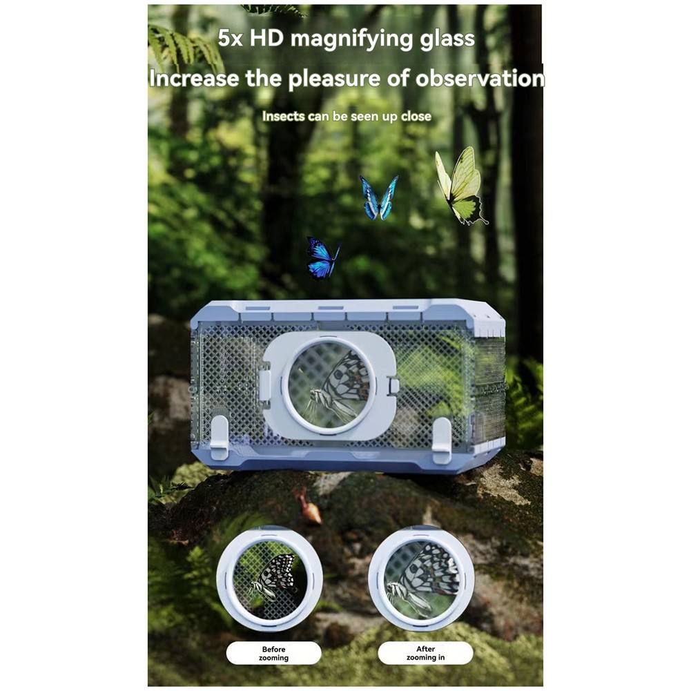 Folding Insect Observation Box Bug Viewer Insect Magnifying Glass Observer M8X2