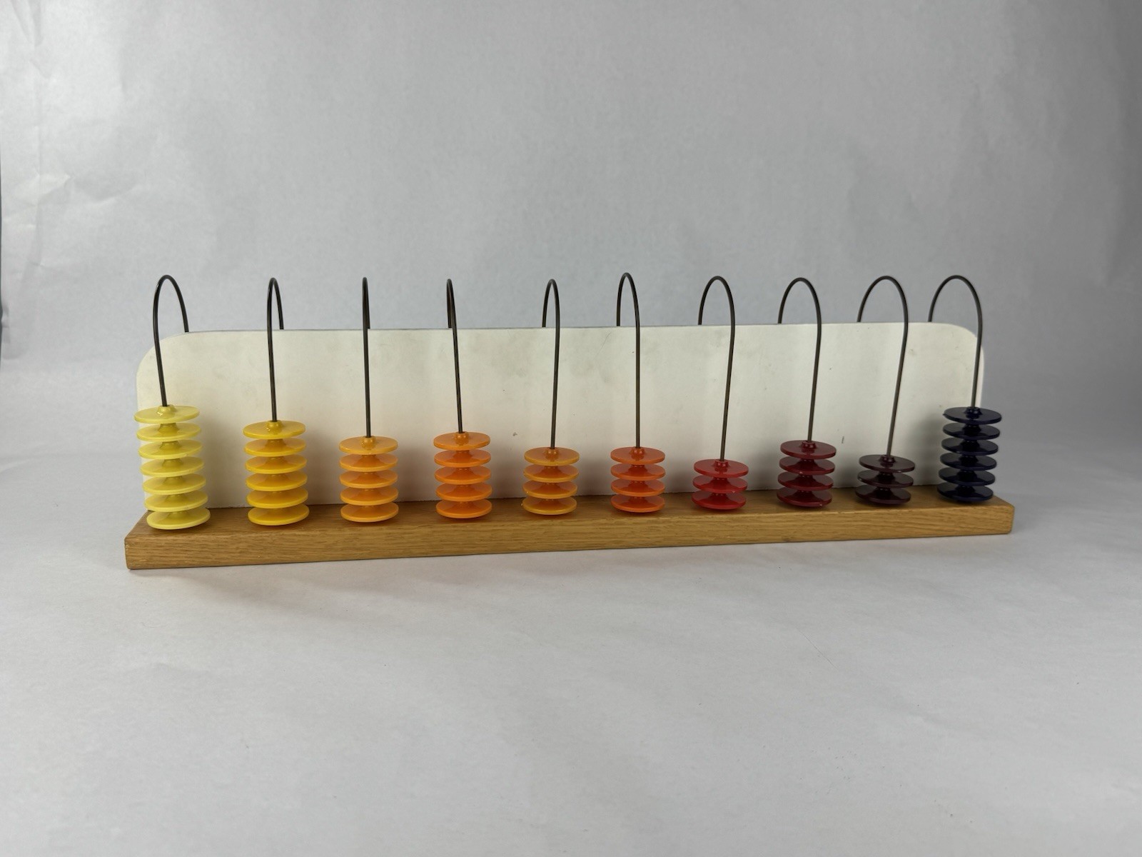 Vintage Ideal School Supply Co MCM Abacus Rainbow 1950’s Montessori Toy Wood 20”