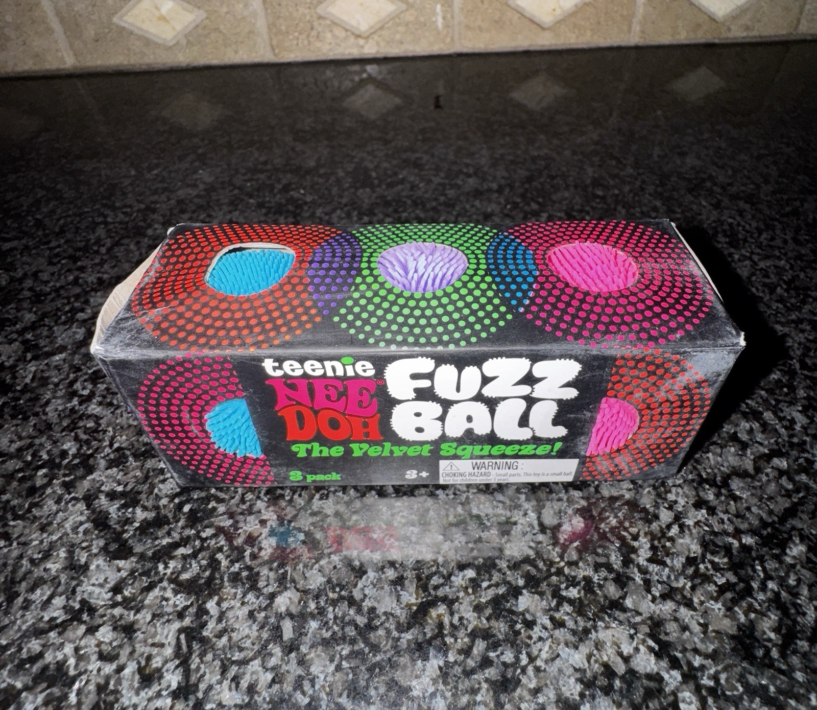 NeeDoh Teenie Fuzz Ball 3 Pack Mini Nee Doh Fuzzballs – Random Colors