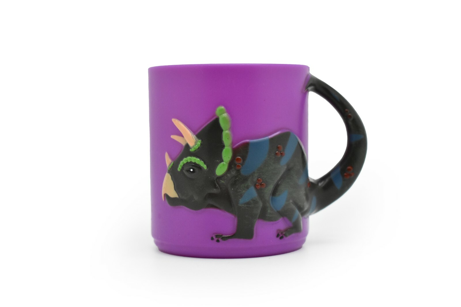 Triceratops Dinosaur, Children’s Plastic Drinking Cup Purple 3.5″W x 3″H – F18