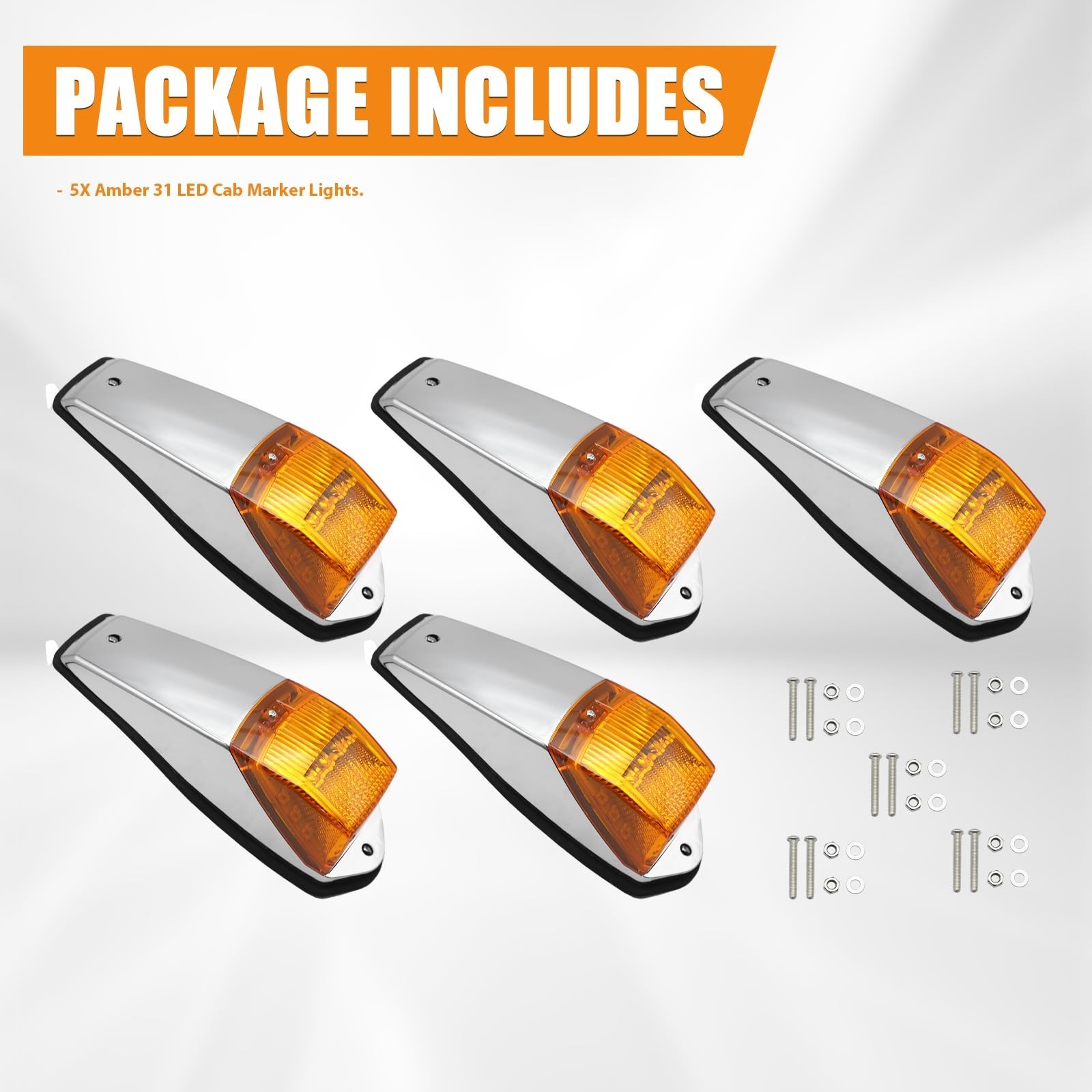 31LED Cab Lights Amber Cab Marker Light Top Roof Waterproof Compatible with K…