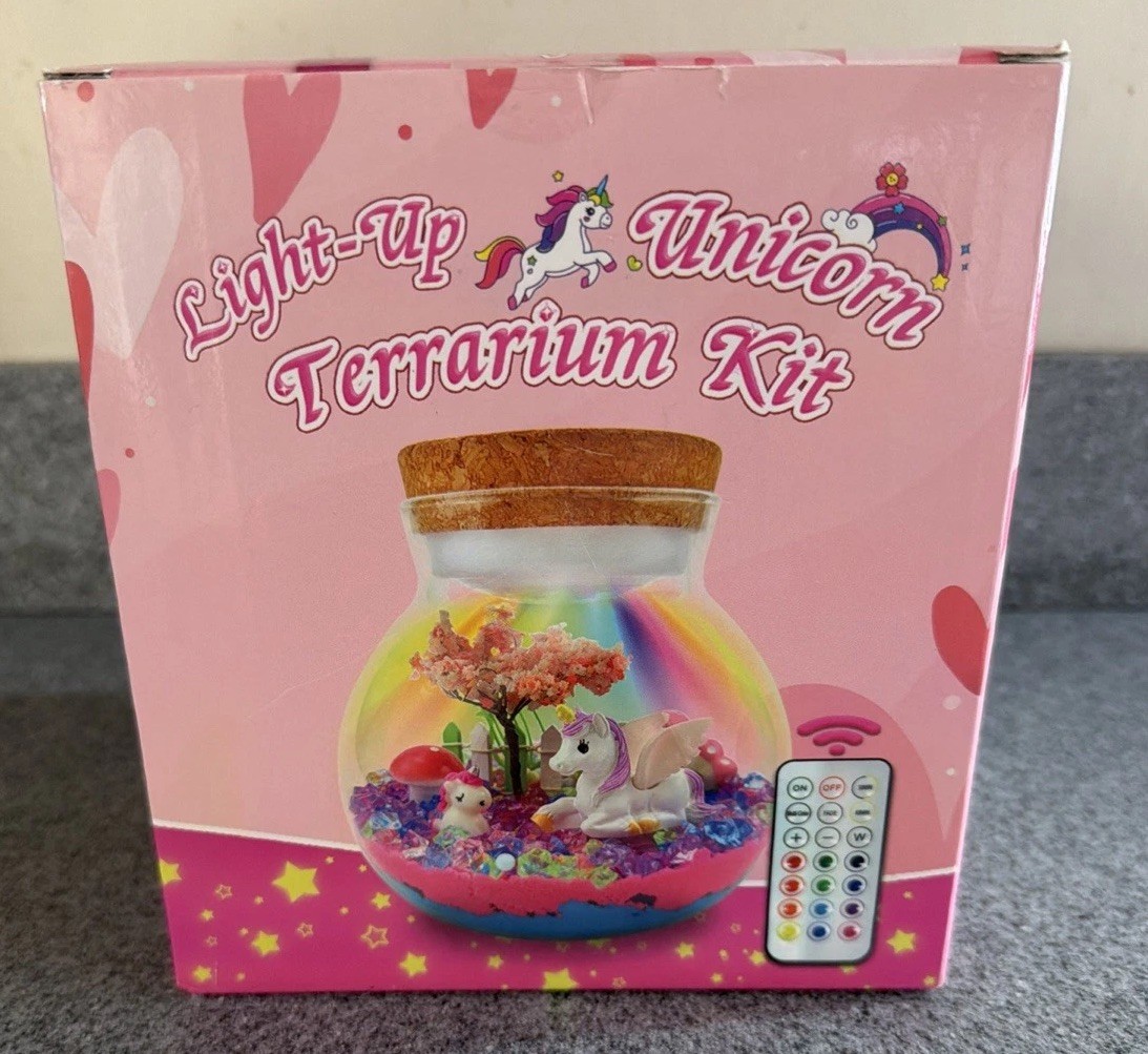 Unicorn Light Up Terrarium Kit for Kids Unicorn Terrarium Kit for Girls Gift