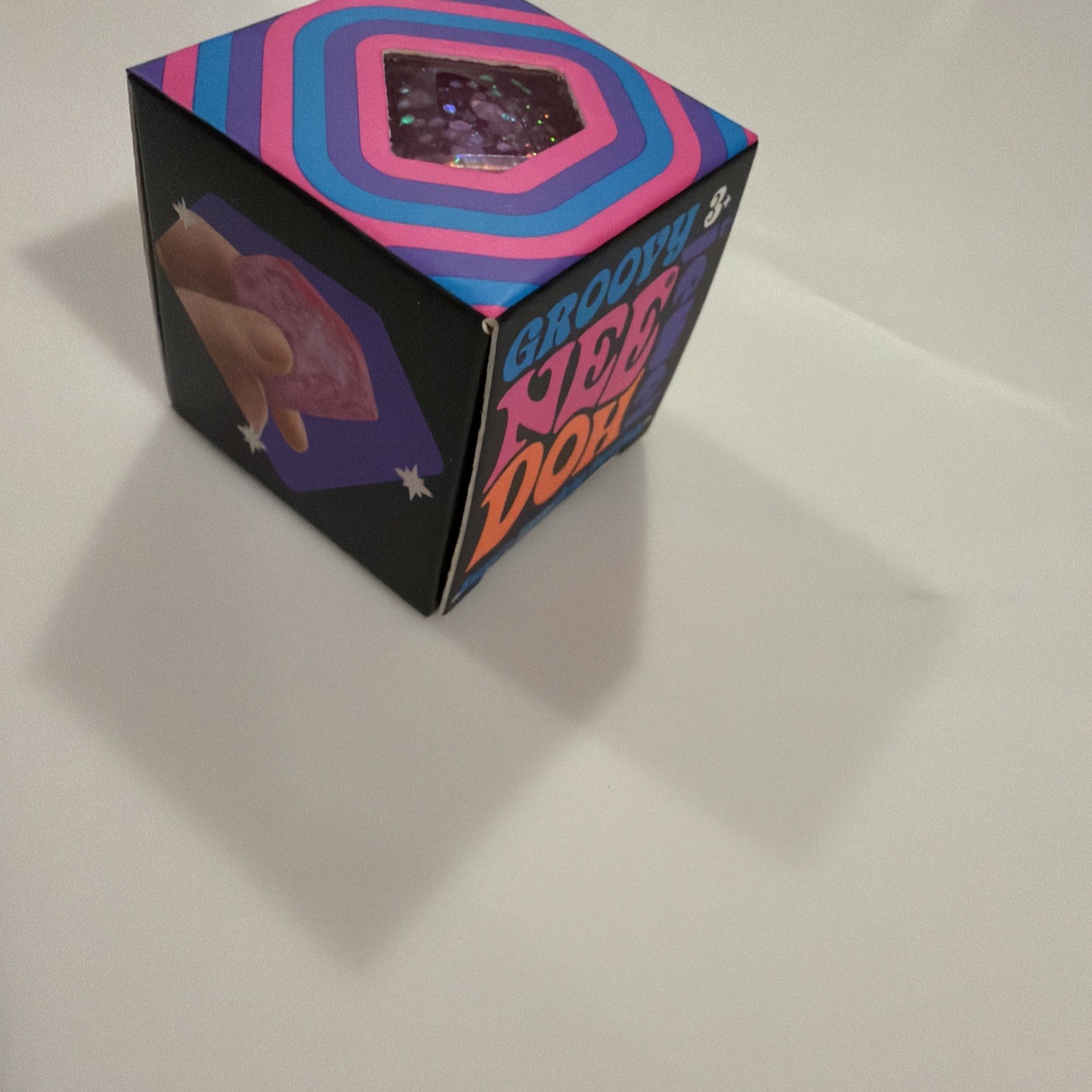 NEE DOH Groovy Jewel 1.25” Pink Rare Fidget Super Sparkly Squishy Toy NIB