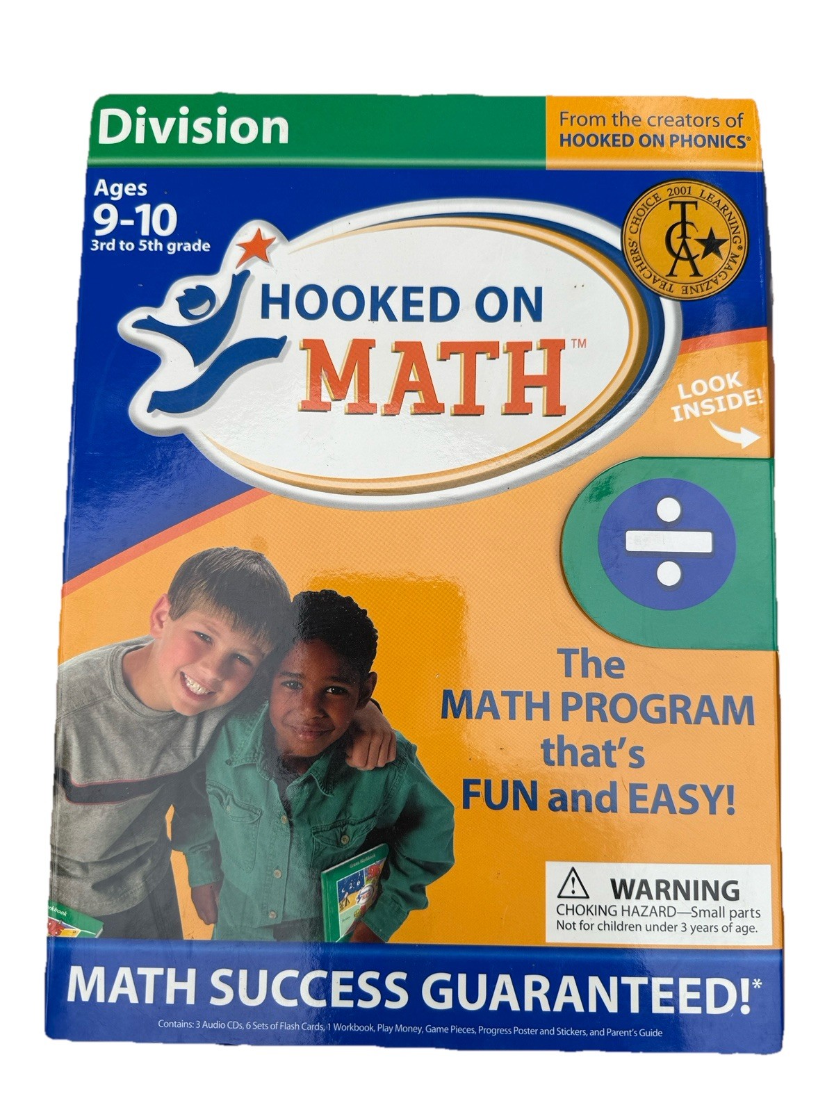 Hooked on Math Ages 9-10 Division 3rd-5th Grade CD Flashcards Workbooks 2005 New