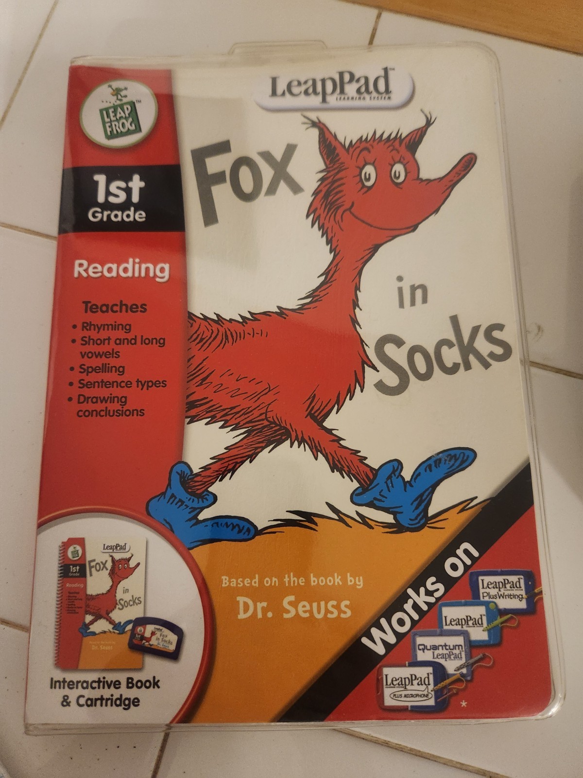LeapPad ~ Grade 1 ~Dr. Seuss Fox in Socks Book + Cartridge