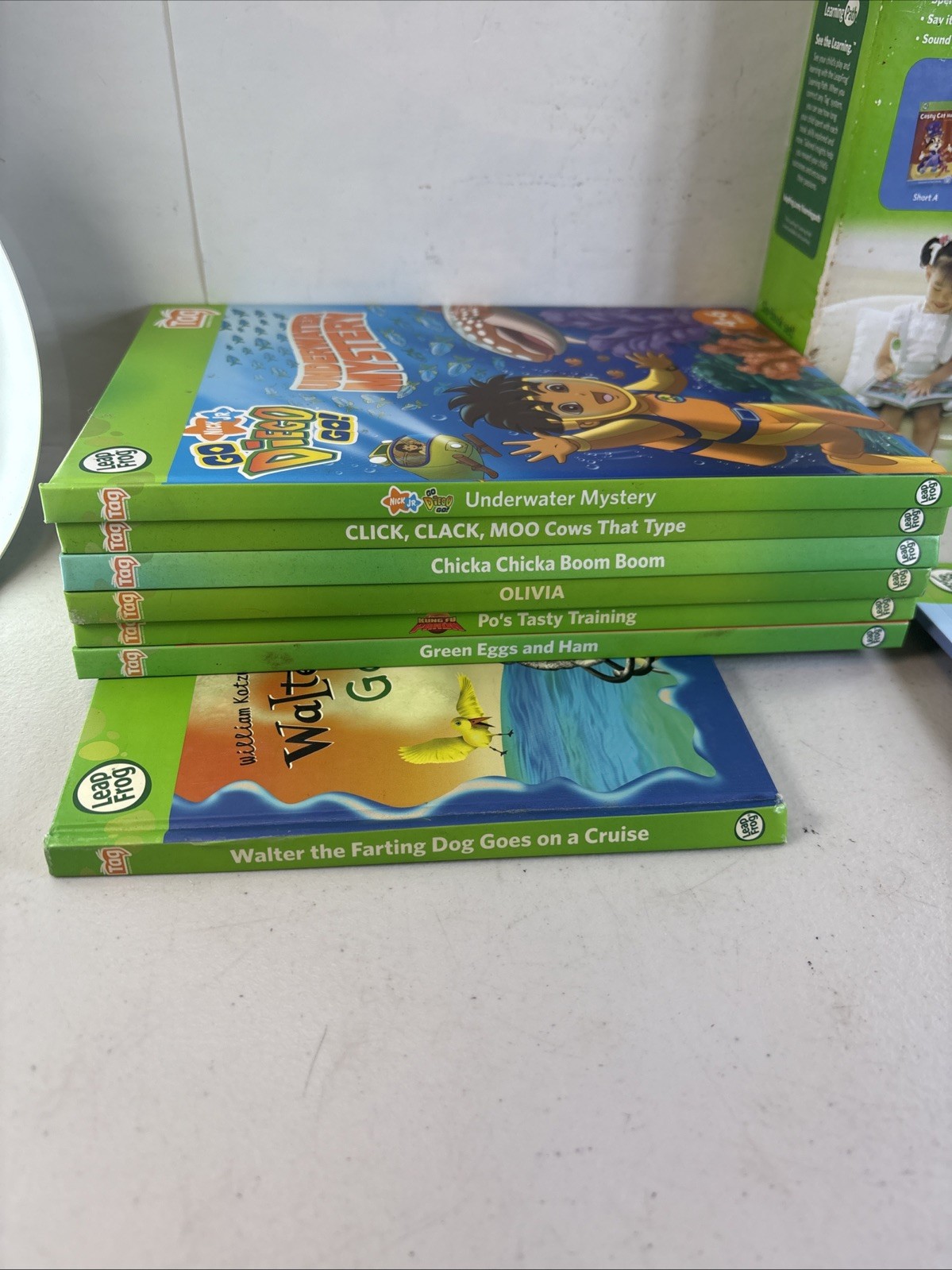 LeapFrog Leap Reader Tag Learn to Read Book Lot Olivia King Fu Panda 196B17