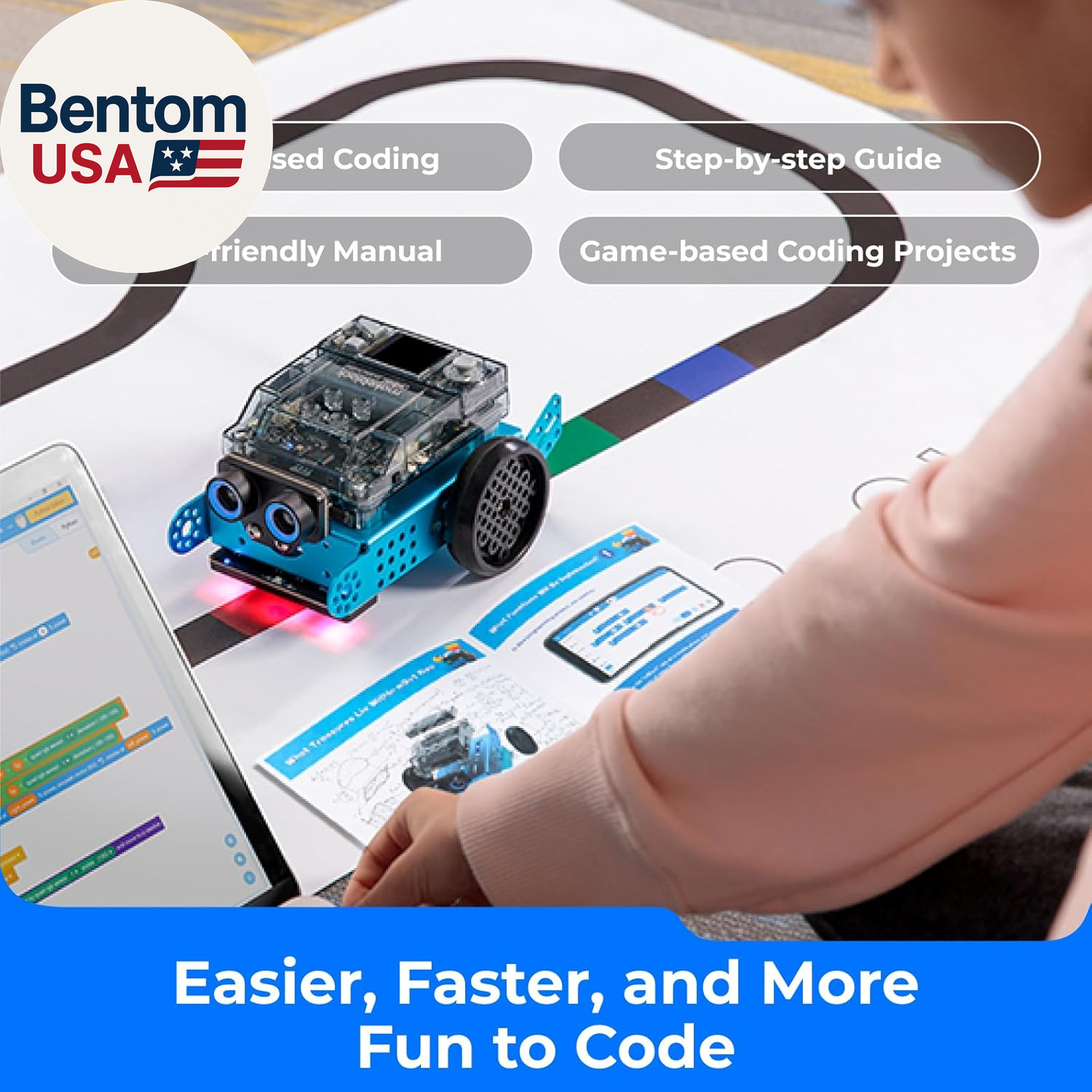 Mbot2 Coding Robot for Kids, Code Learning Support Scratch & Python Programming,