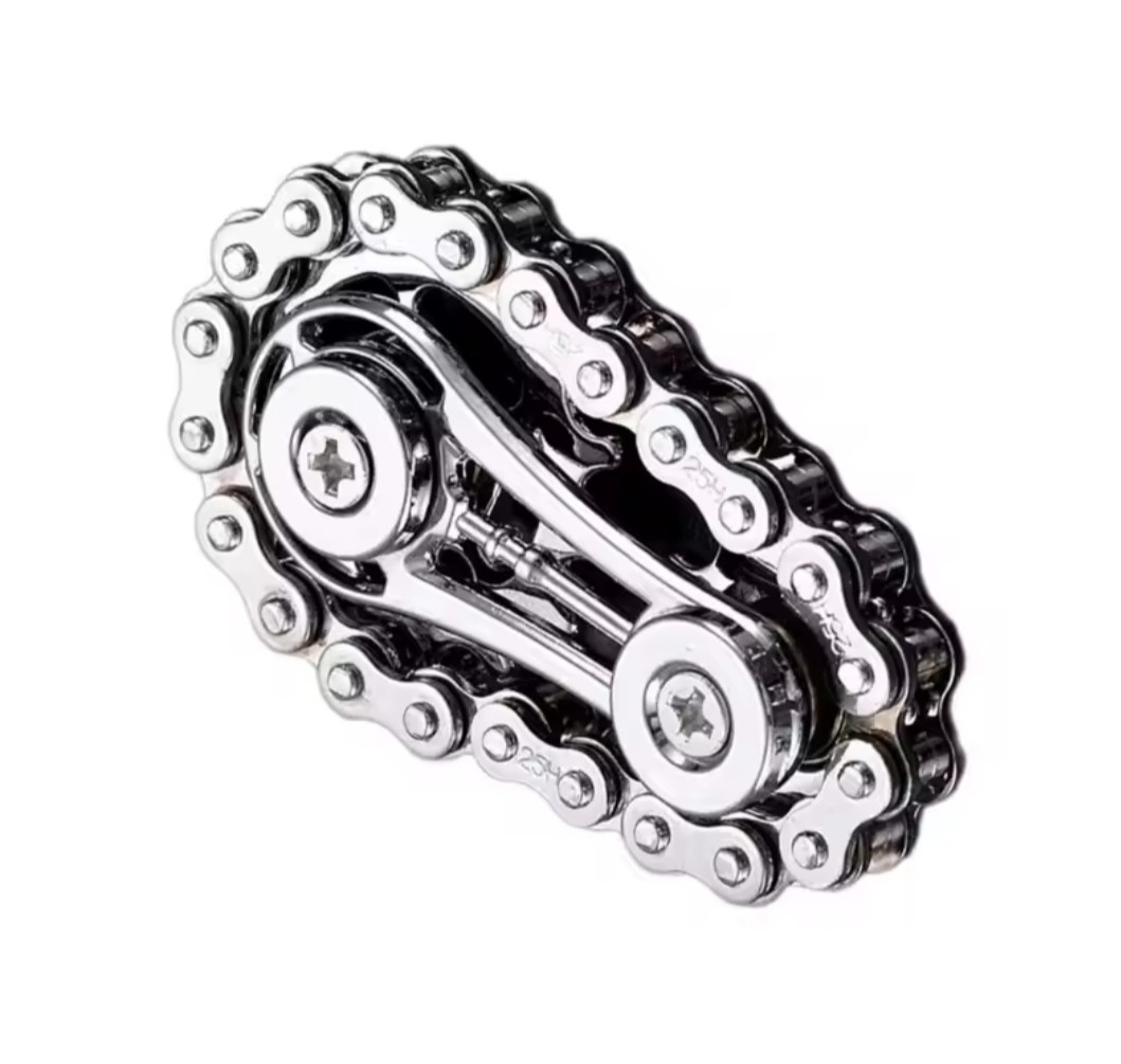 Metal Fidget Chain Tactile Sensory Toy Silver 60mm x 35mm for Ages 12-16 17+