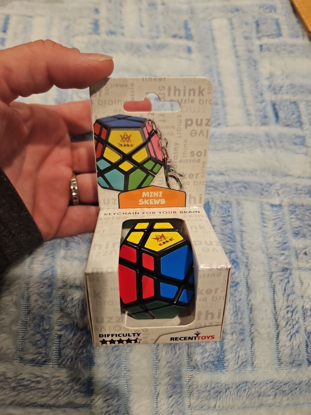 Keychain Mini Skewb Puzzle 2″ × 2″ NEW Keychain For Your Brain by Recent Toys