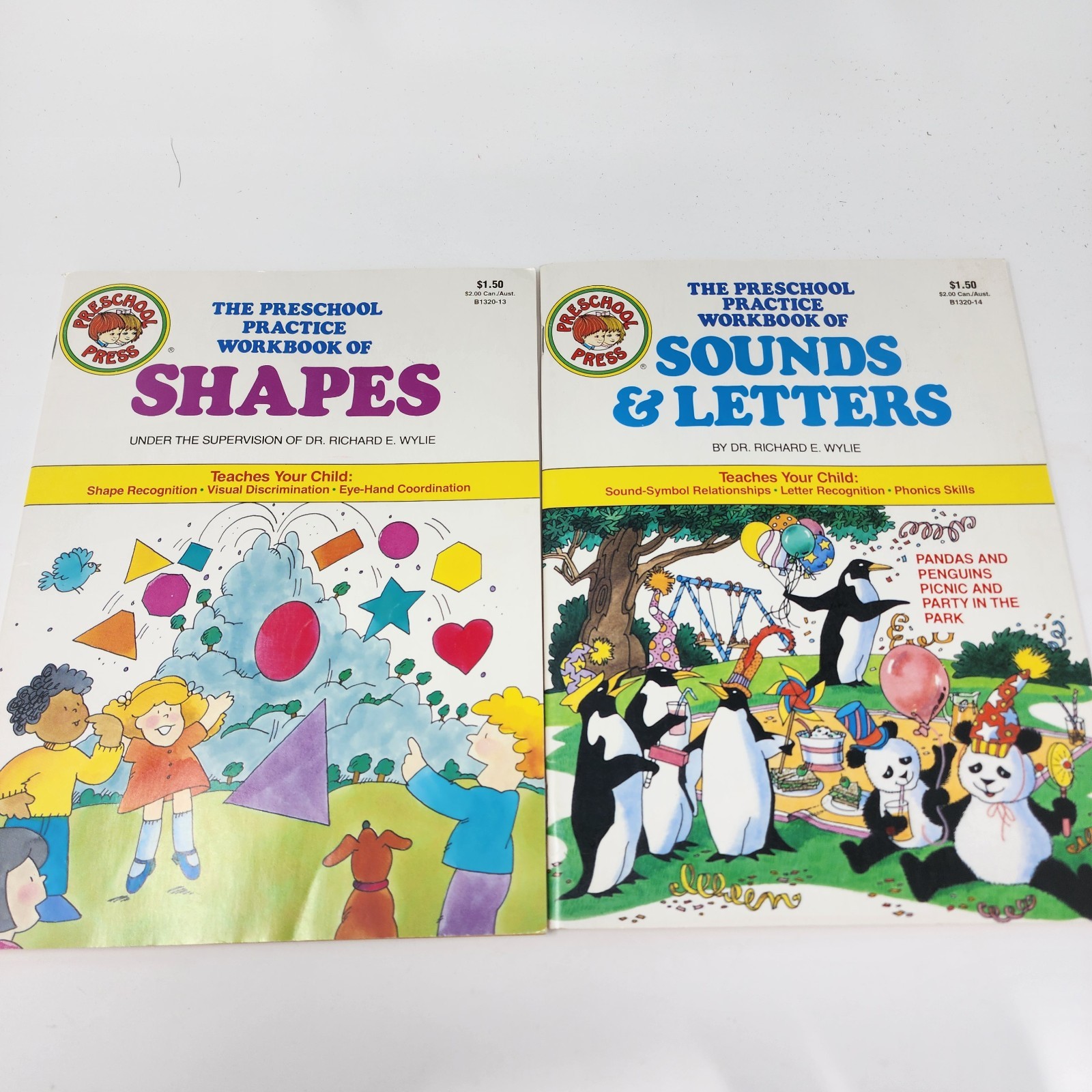 Preschool Practice Workbook Learning Shapes Sounds & Letters Set- 2 Vintage 1988